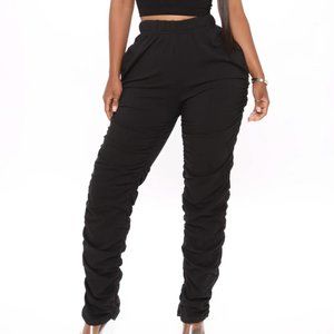 Ruched Jogger Pant - Black